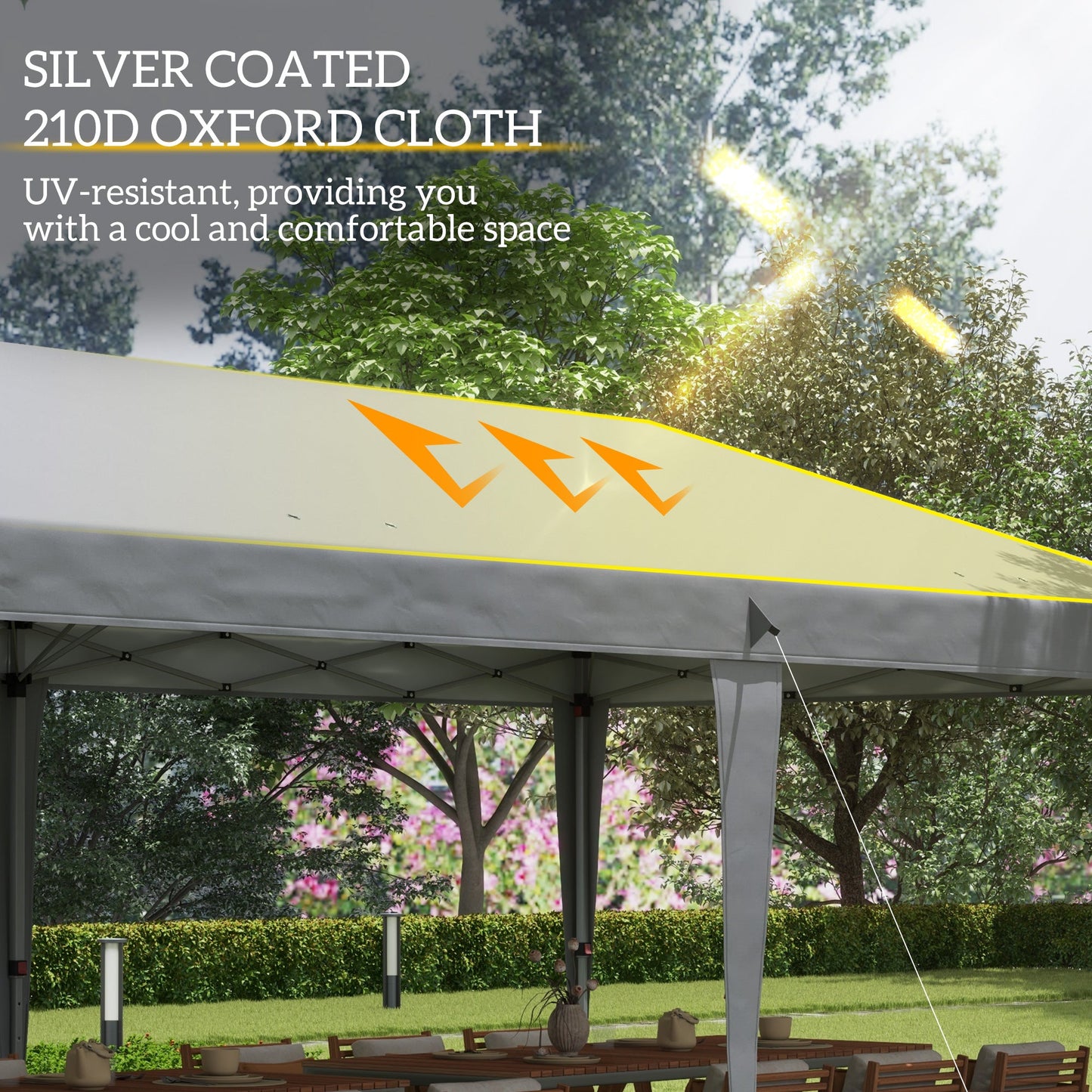Outsunny Pop Up Gazebo 3 x 6m, składany namiot z baldachimem, regulowana wysokość markizy ślubnej z torbą transportową, szary