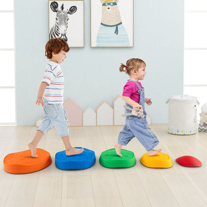 5Pcs Kids Stepping Stones Stackable Toddler River Stone Set-Multicolor
