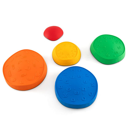 5Pcs Kids Stepping Stones Stackable Toddler River Stone Set-Multicolor