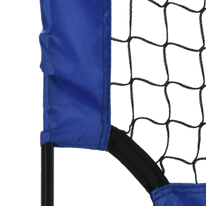 HOMCOM Set of 2 Football Goal Net 6 x 3 ft Foldable Outdoor Sport Training Teens Adults Football with Carrying Bag Blue