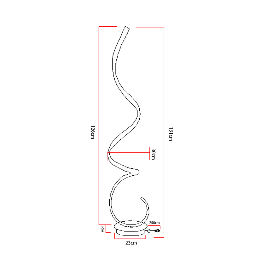 Spiral LED Floor Lamp 131cm Standing Lamp