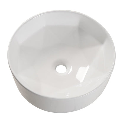 40.5cm Dia. Modern Style Round White Bathroom Sink