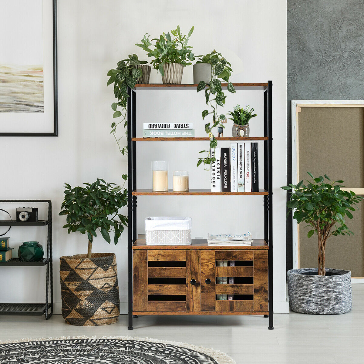 4-Tier Floor-standing Bookshelf  Home Display Stand Shelf