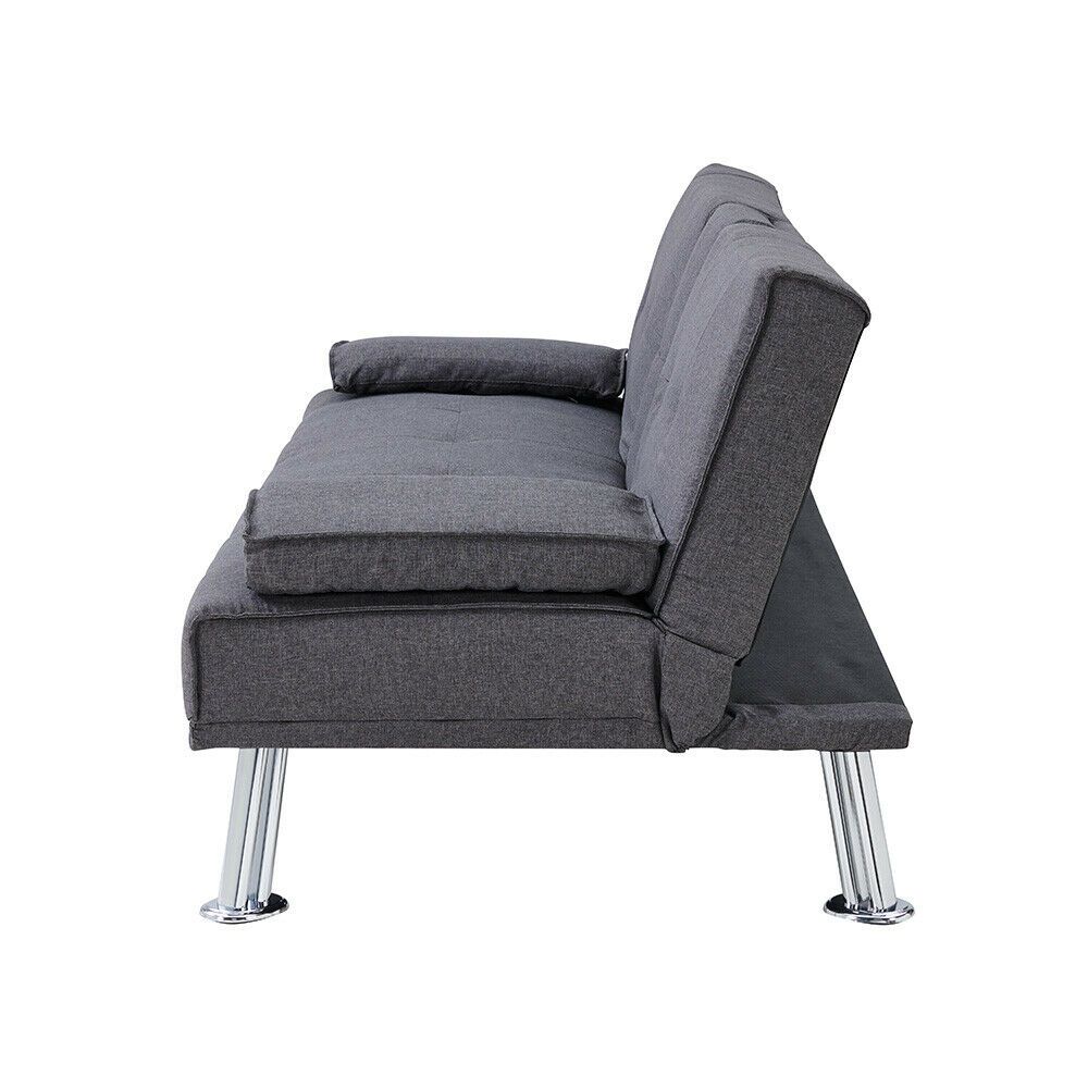 Modern Cup holder Sofa Bed - Charcoal