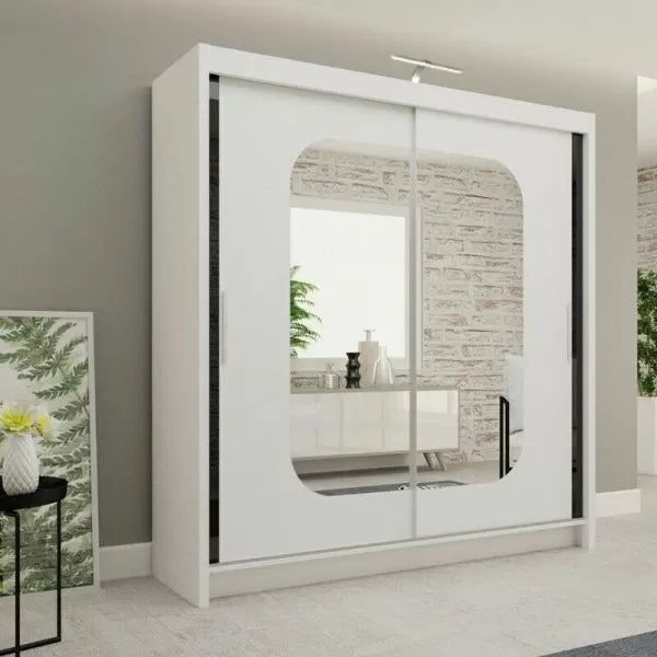 Danequa 2 door mirrored sliding wardrobe-black white-grey-Oak-4 Sizes