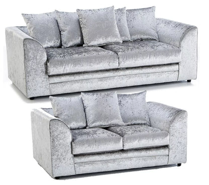 Arabia Crushed Velvet 3 Seater and 2 Seater Sofa Set