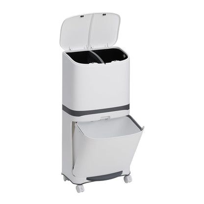 48L Plastic Step On Multi-Compartments Rubbish & Recycling Bin