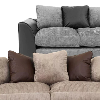 Dylan Chenille Fabric 2 Seater Sofa - Black Grey