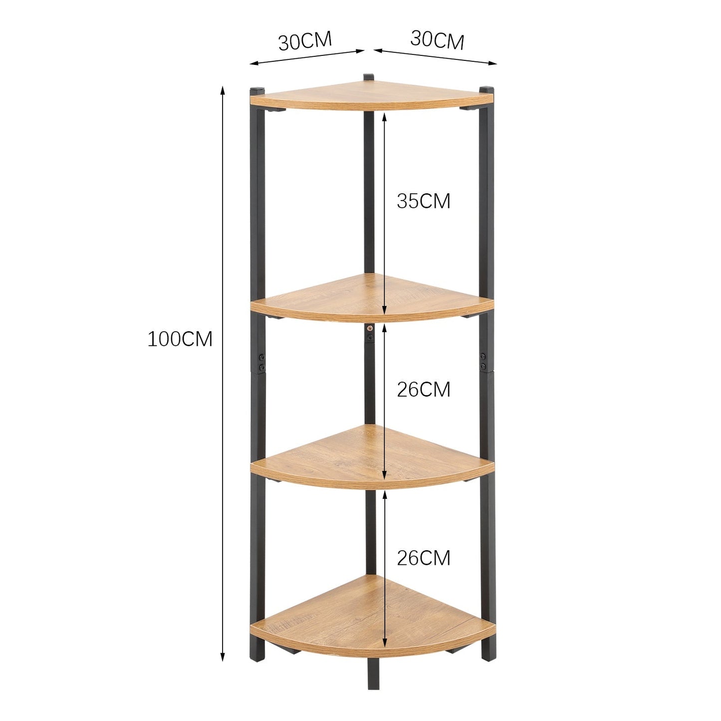 3/4 Shelves Triangle Corner Shelf Rack Bookcase Storage Unit