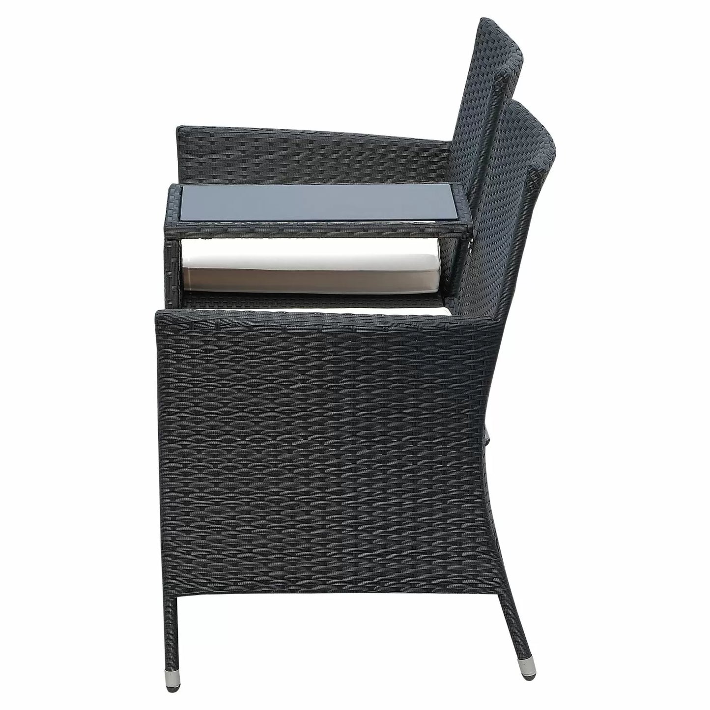 2-Seater Rattan Companion Chair - Black, Brown or Grey