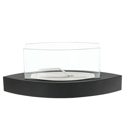 60cm Wide Black Tabletop Bio-Ethanol Fireplace with Flame Guard