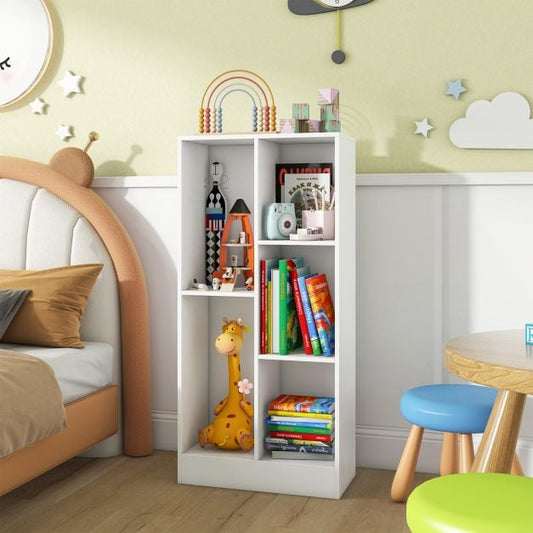 5-Cube Freestanding Storage Bookshelf with 2 Anti-Tipping Kits-White