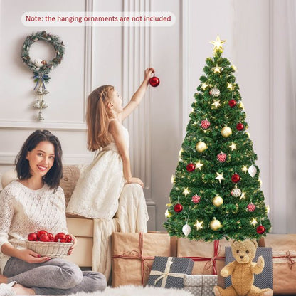 5/6FT Fiber Optic Artificial Christmas Tree with 21 Star LED Lights-5FT