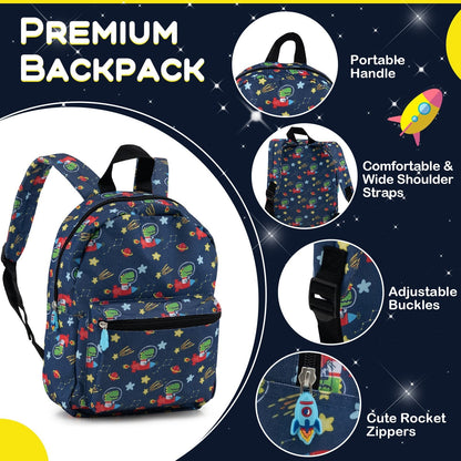 5 Piece Kids Luggage Set Carry-on Children Rolling Suitcase Set with Backpack-Dark Blue