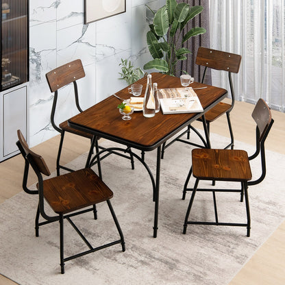 5 Piece Dining Table Set with Rectangular Kitchen Table and 4 Chairs