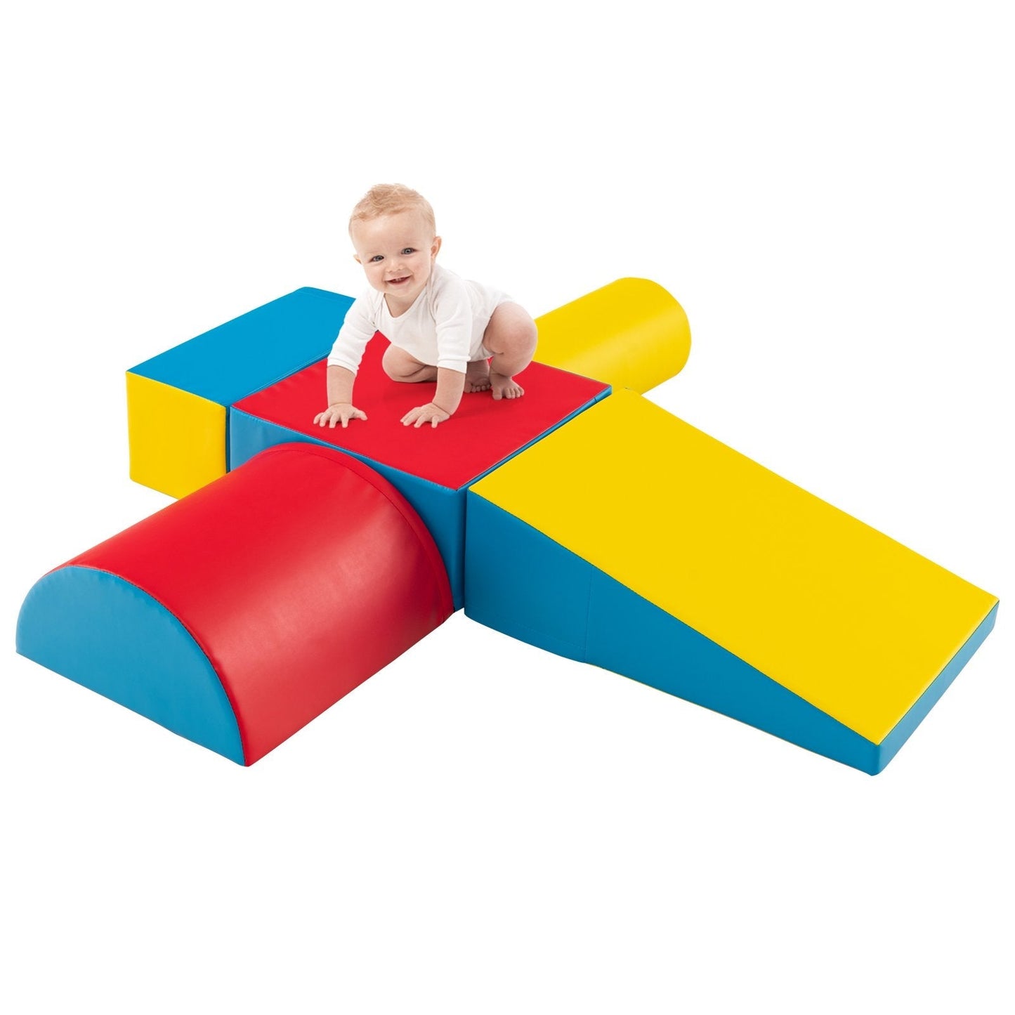 5-Piece Soft Waterproof Kids Climb and Crawl Activity Playset-Red
