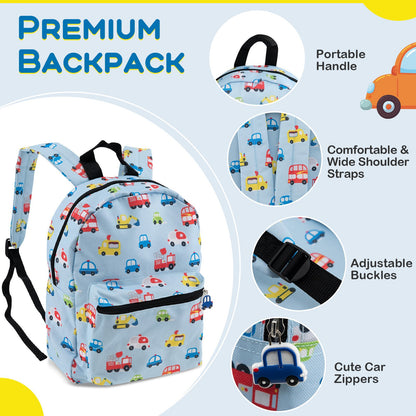 5 Piece Kids Luggage Set Carry-on Children Rolling Suitcase Set with Backpack-Blue