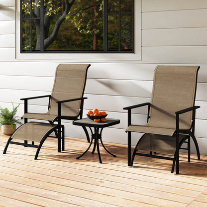 5 Pieces Adirondack Chair Set with Ottomans and Side Table-Coffee