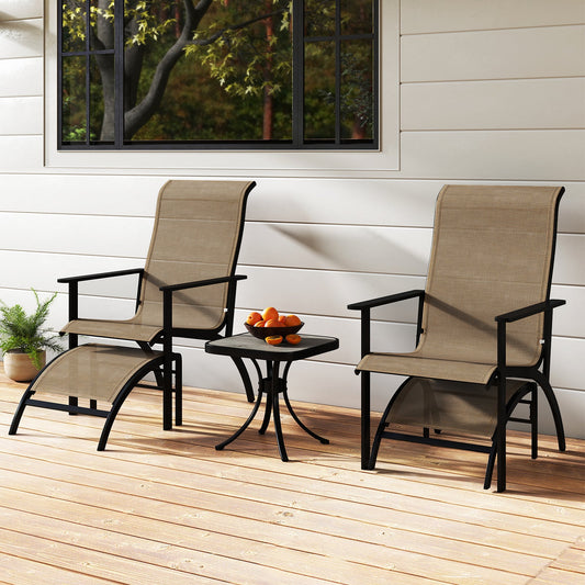 5 Pieces Adirondack Chair Set with Ottomans and Side Table-Coffee