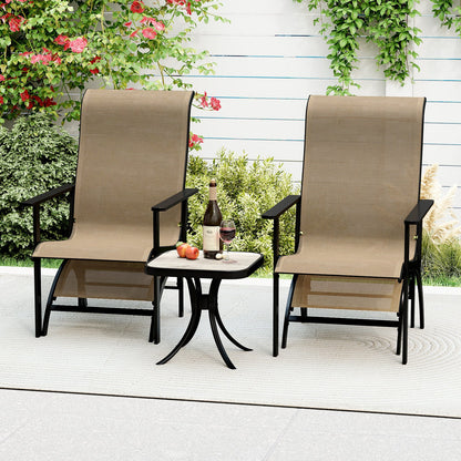 5 Pieces Adirondack Chair Set with Ottomans and Side Table-Coffee