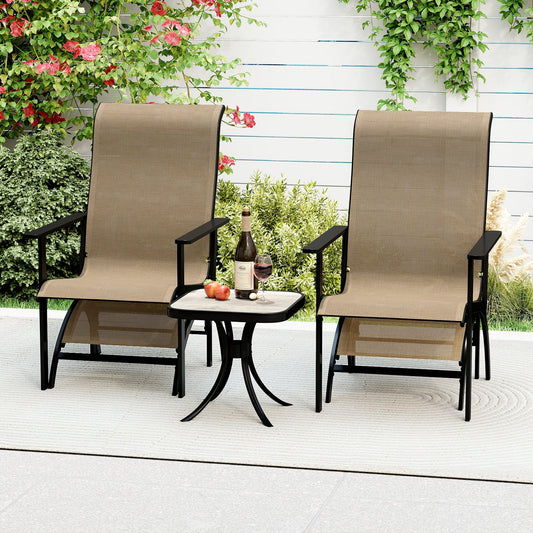 5 Pieces Adirondack Chair Set with Ottomans and Side Table-Coffee