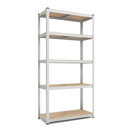 5-Tier Metal Shelving Unit with Adjustable Height for Garages-Silver