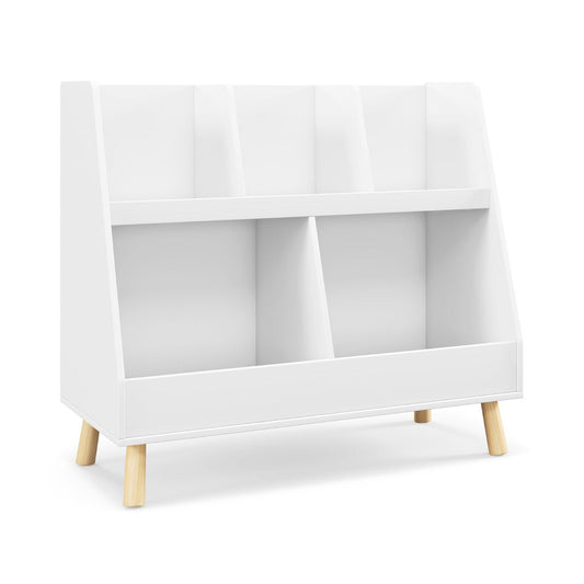 5-Cube Kids Bookshelf and Toy Organizer with Anti-Tipping Kits-White
