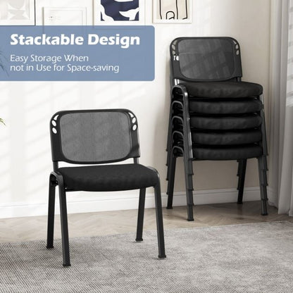 Set of 5 Stackable Conference Chairs with Mesh Back