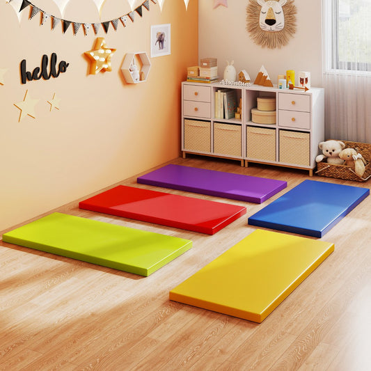 5 Pieces Kids Rest Mats Sponge Children Floor Mats 5cm Thick -Rainbow