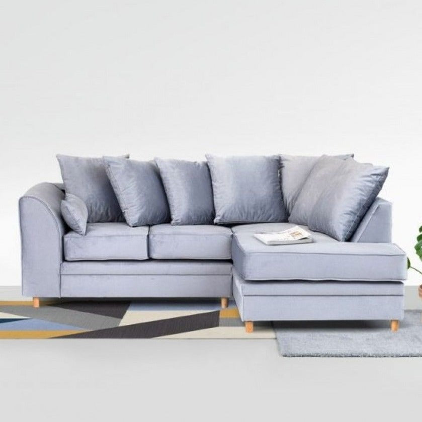 Chicago Velvet Corner Sofa - Dark Blue