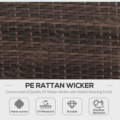 Outsunny Rattan Corner Sofa Set 4-Seater Outdoor Garden Sofa for Patio - Brown