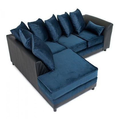 Dylan Velvet Corner Sofa - Dual Toned