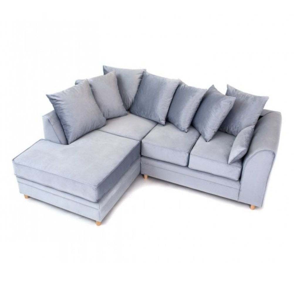 Chicago Velvet Corner Sofa - Light Grey