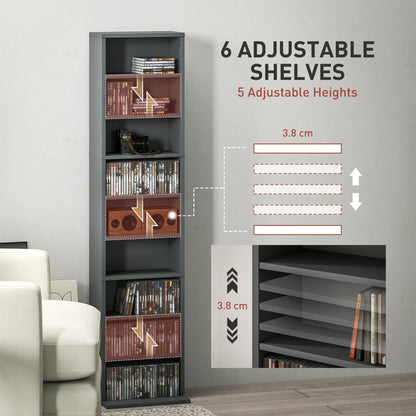 HOMCOM 260 Narrow CD Storage Unit - Grey