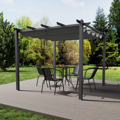 Elegant Aluminum Patio Pergola with Sun-Shade Canopy