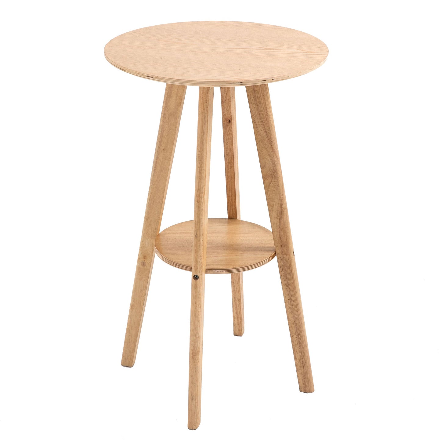 Round Cocktail Bar Table Dinning Table with Wood Legs for Pub, Dining Room, Kitchen & Home bar