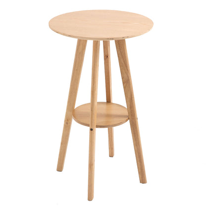 Round Cocktail Bar Table Dinning Table with Wood Legs for Pub, Dining Room, Kitchen & Home bar