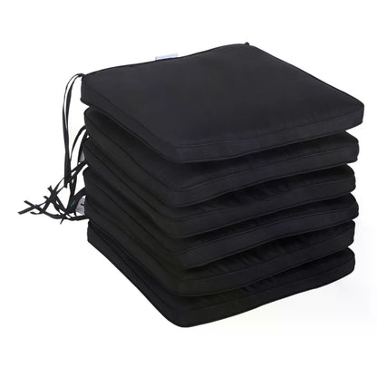 Outsunny Set of 6 Pcs Chair Cushion, 42Lx42Wx5T cm-Black