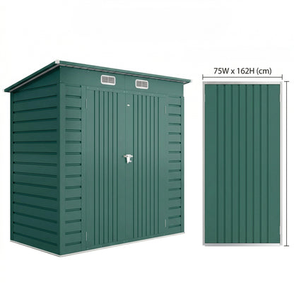 Outsunny 3.7 x 7.9ft Galvanised Steel Shed, with Latched Door and Padlock - Green