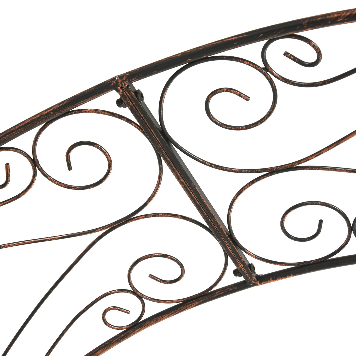 Outsunny Metal Garden Arch Trellis, Decorative Arbour Archway for Walkway Path Ceremony Wedding Party, 120 x 30 x 226cm