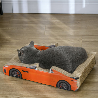 PawHut 2 in 1 Cat Scratching Board with Catnip, Car-shaped