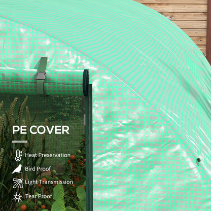 نظام الرش Outsunny Polytunnel Greenhouse، 3 × 2 م، أخضر