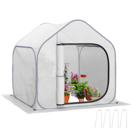Outsunny 150 x 148cm Pop-Up Szklarnia - Biała