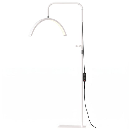 HOMCOM Half Moon Lash Light, 350° Rotatable Head, 7 Colours, Dimmable Beauty Floor Lamp, White