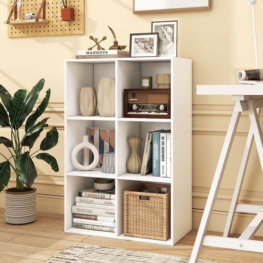 6-Cube Book Shelf Wooden Bookshelf Modern Bookcase Storage Organizer