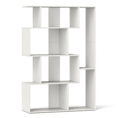 6-Cube Open-back Geometric Bookshelf with Anti-tip Kits-White
