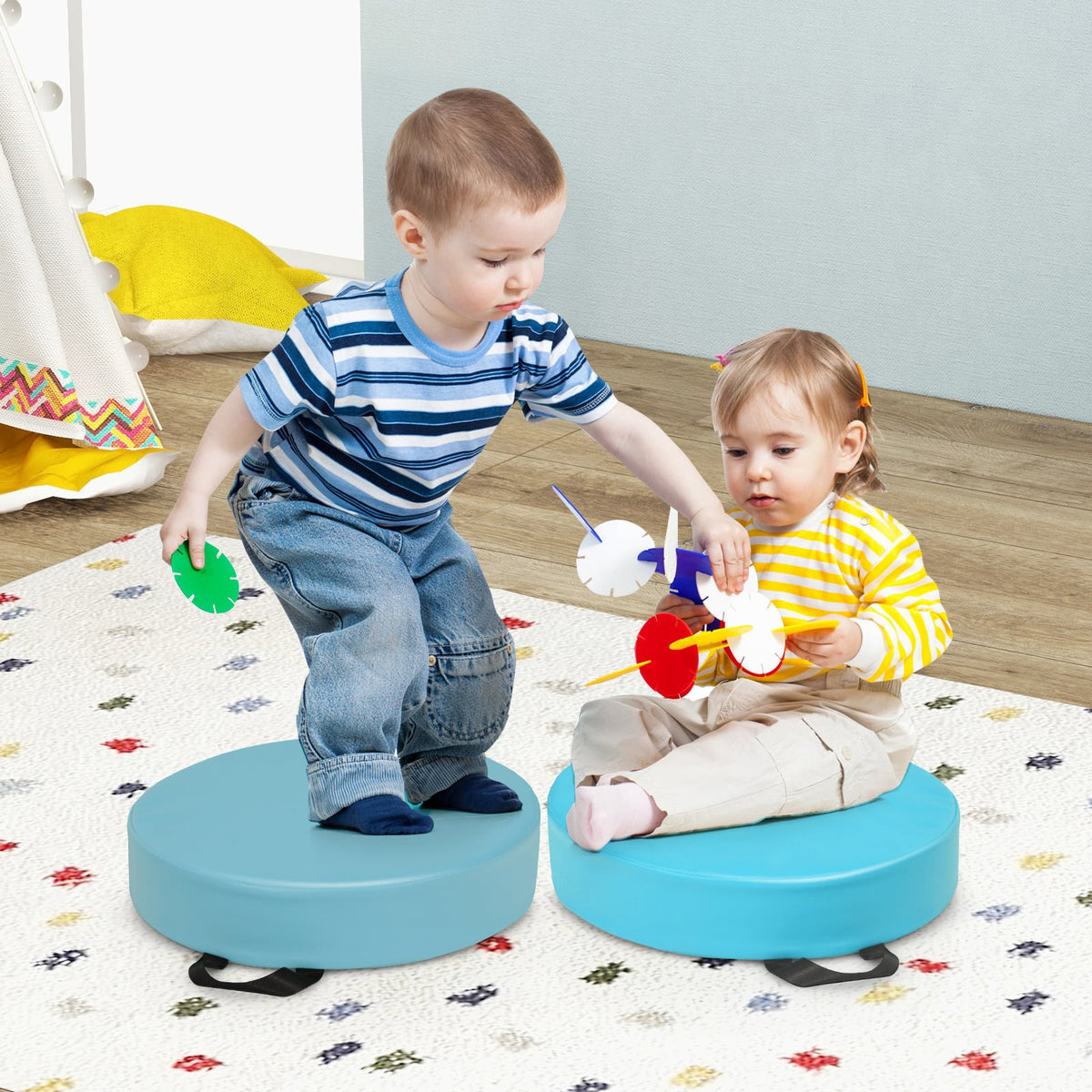 6 PCS Classroom Floor Cushions with Handles-Macaron