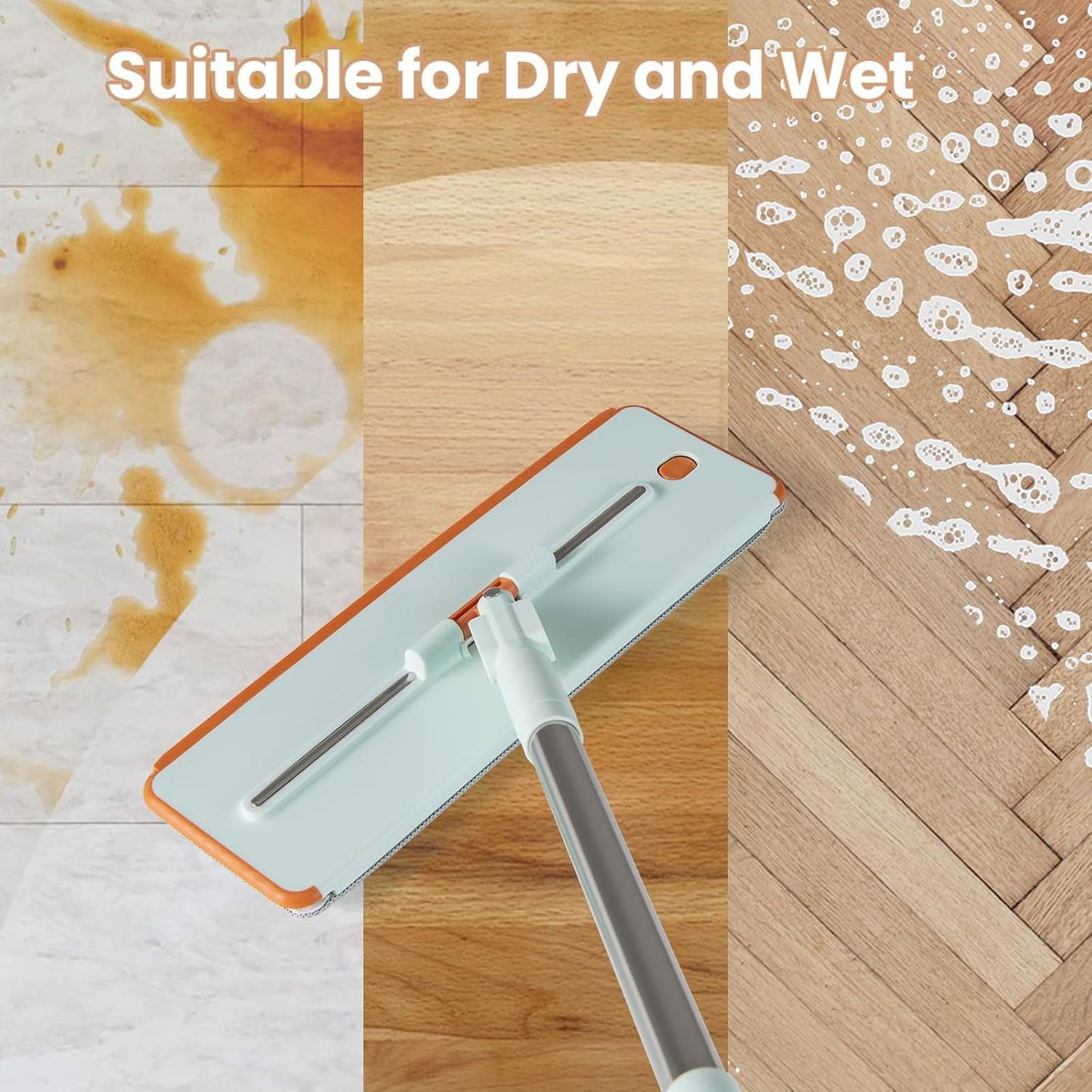 6 PCS Microfibre Mop Pads Reusable Wet and Dry Heads with Hook and Loop Fasteners