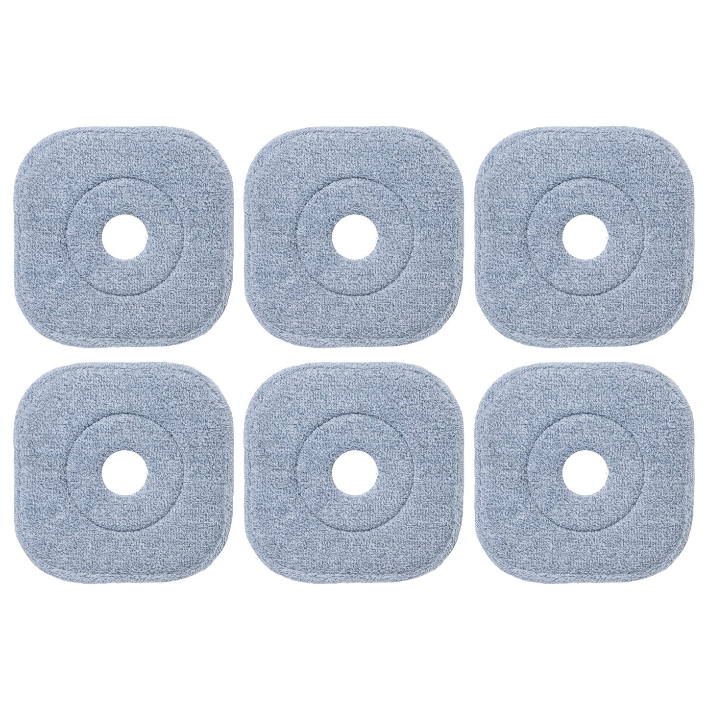 6 PCS Microfibre Mop Pads with Hook & Loop Fasteners Washable for Home Cleaning