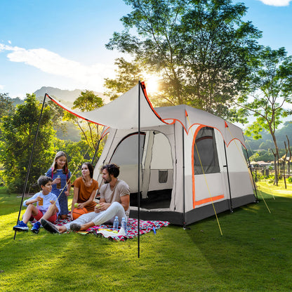 6-Person Camping Tent with 2-Room Divider for Camping Hiking color-Grey